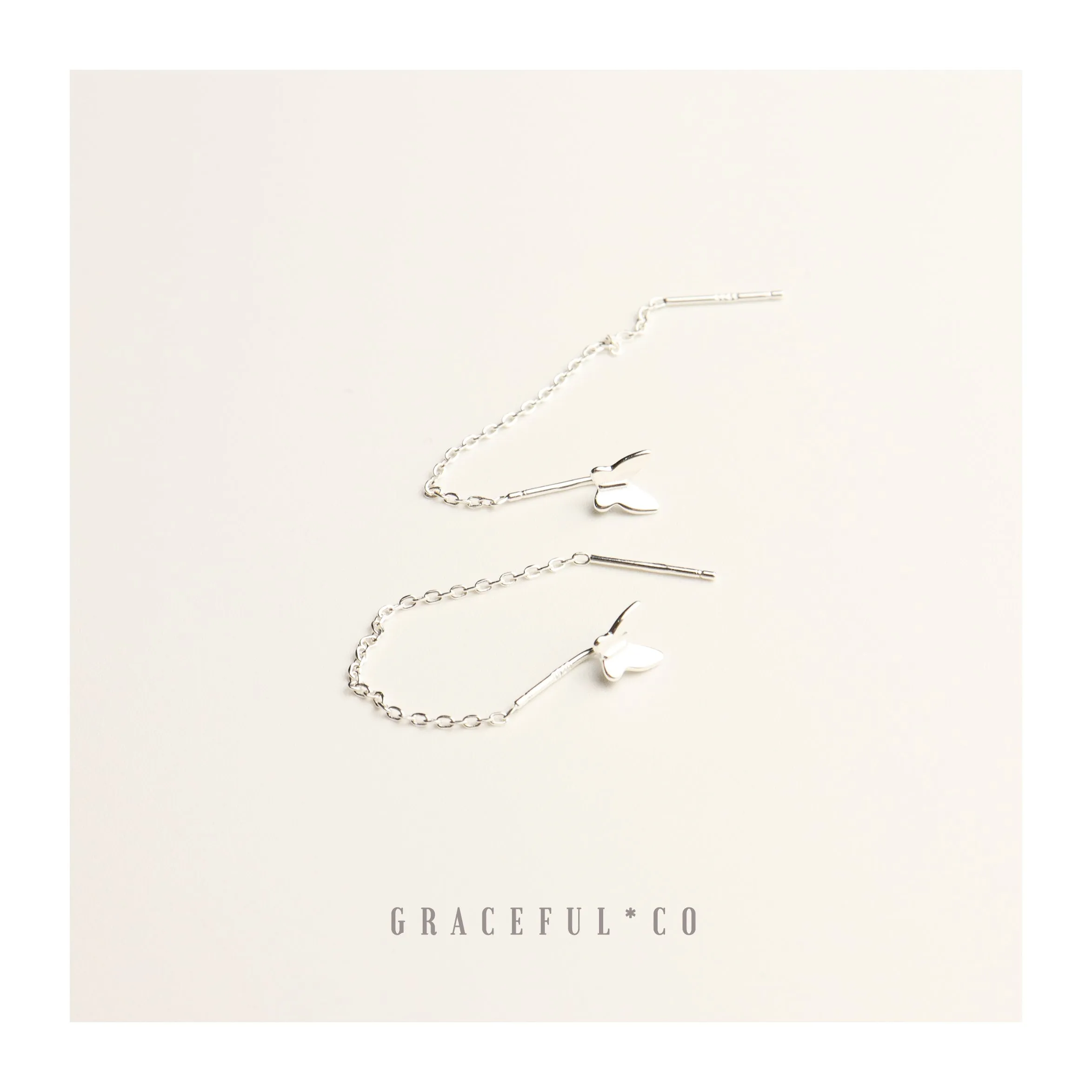 Minimalist Butterfly Threader Earrings
