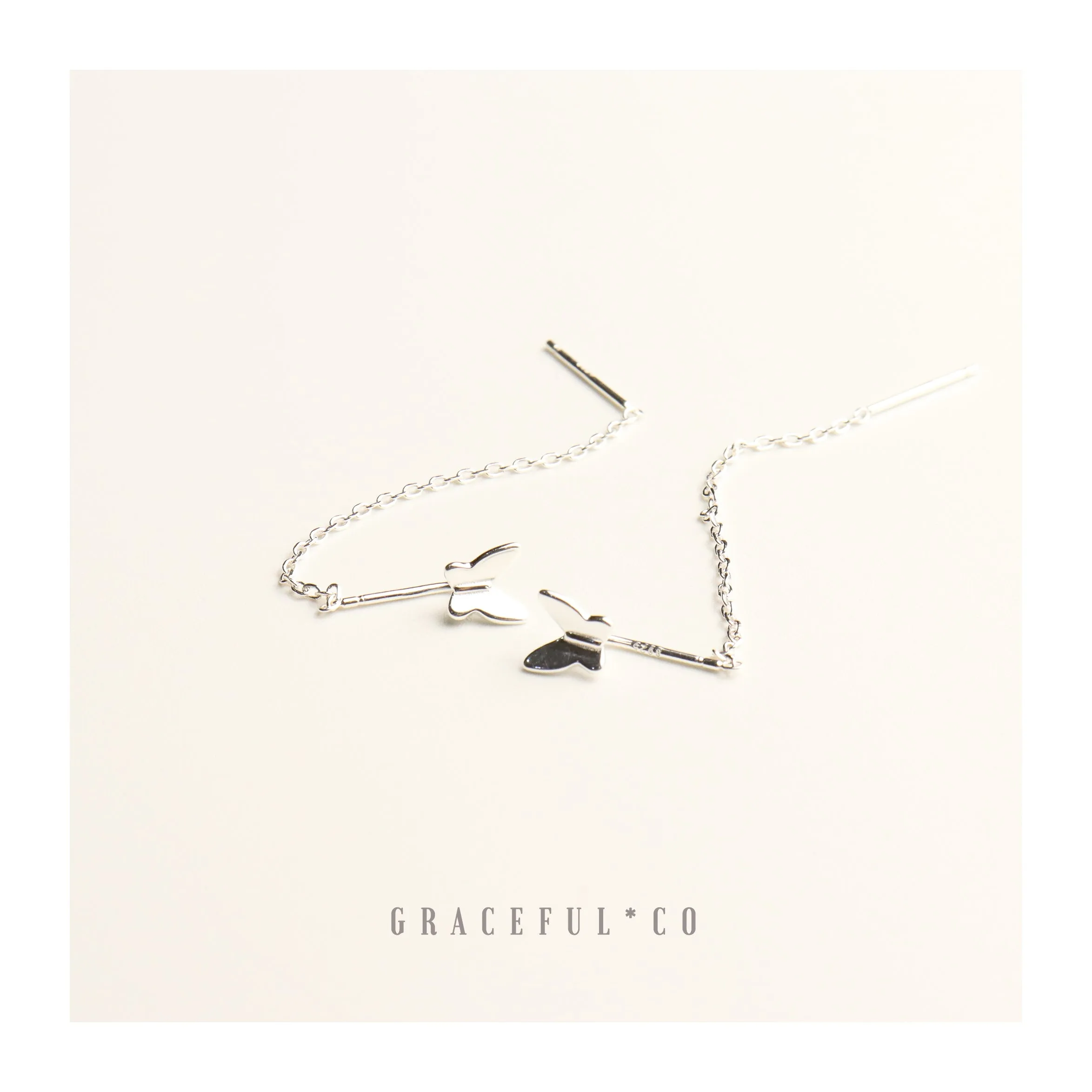 Minimalist Butterfly Threader Earrings