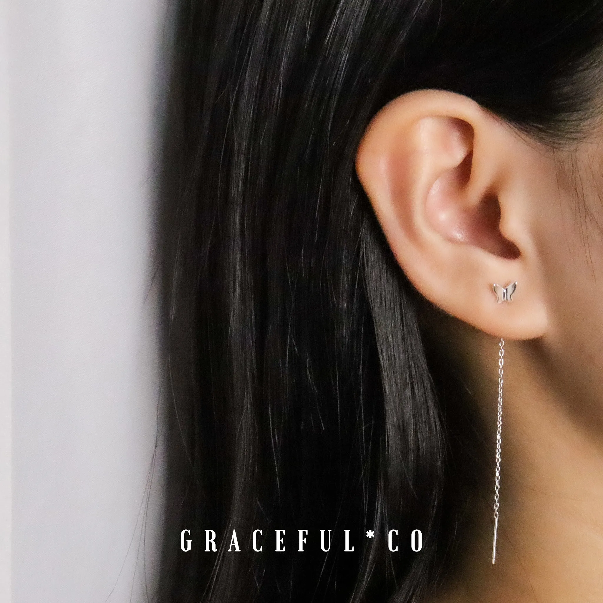 Minimalist Butterfly Threader Earrings