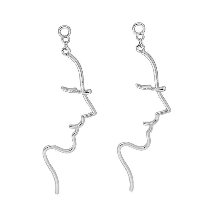 Minimalist Face Outline Earrings