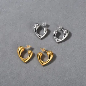 Minimalist Heart Earrings