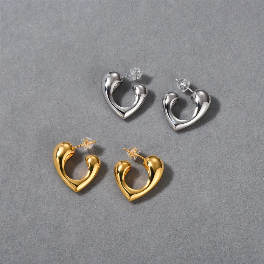 Minimalist Heart Earrings