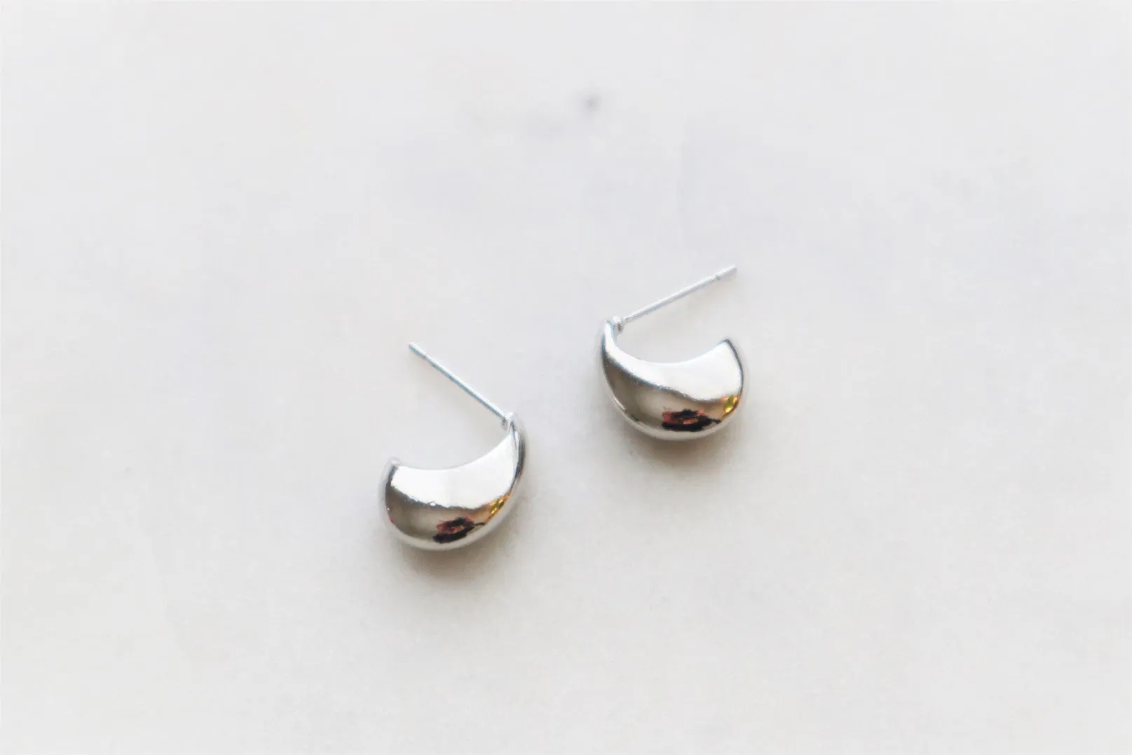 Minimalist moon stud earrings