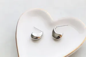 Minimalist moon stud earrings