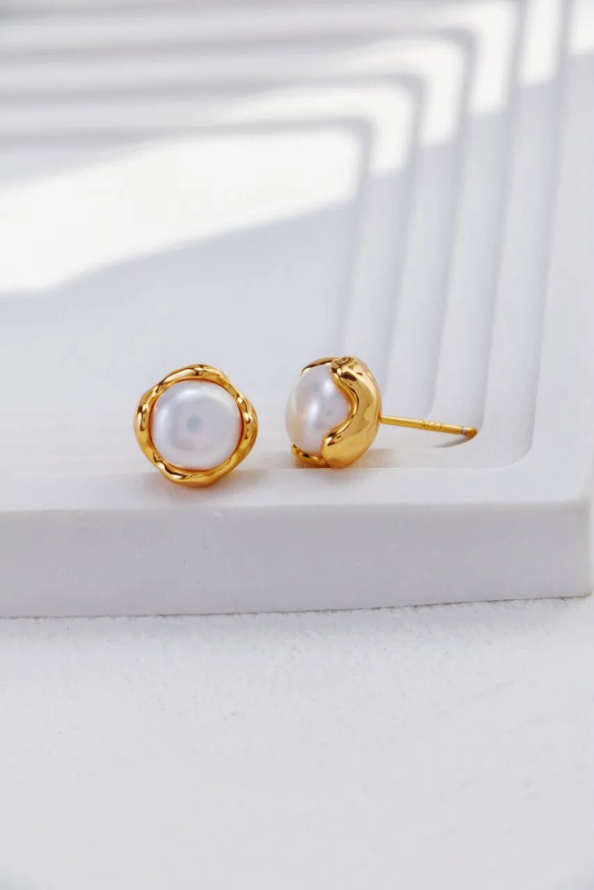 Minimalist Pearl Stud Earrings