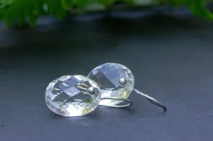 Minimalist quartz drop earrings