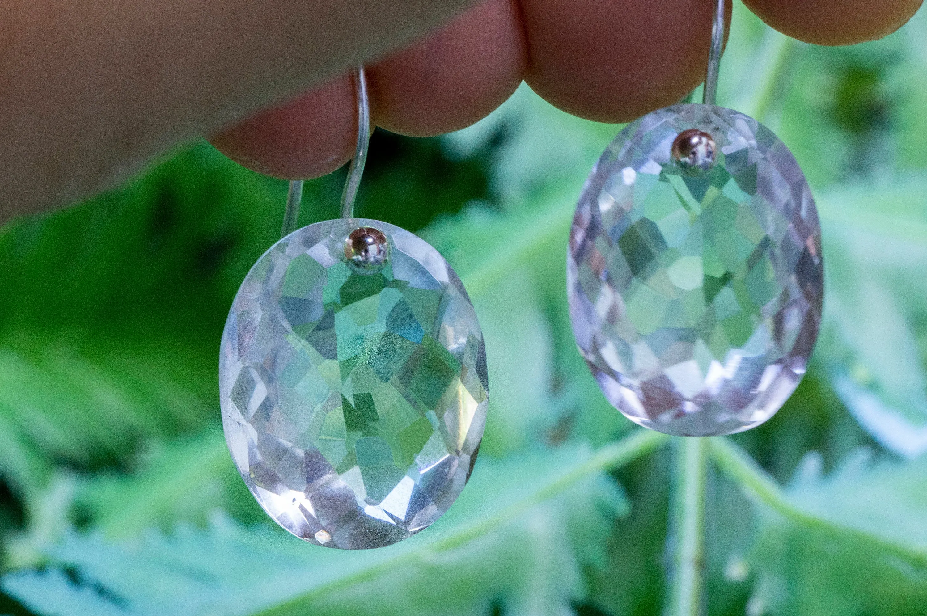 Minimalist quartz drop earrings