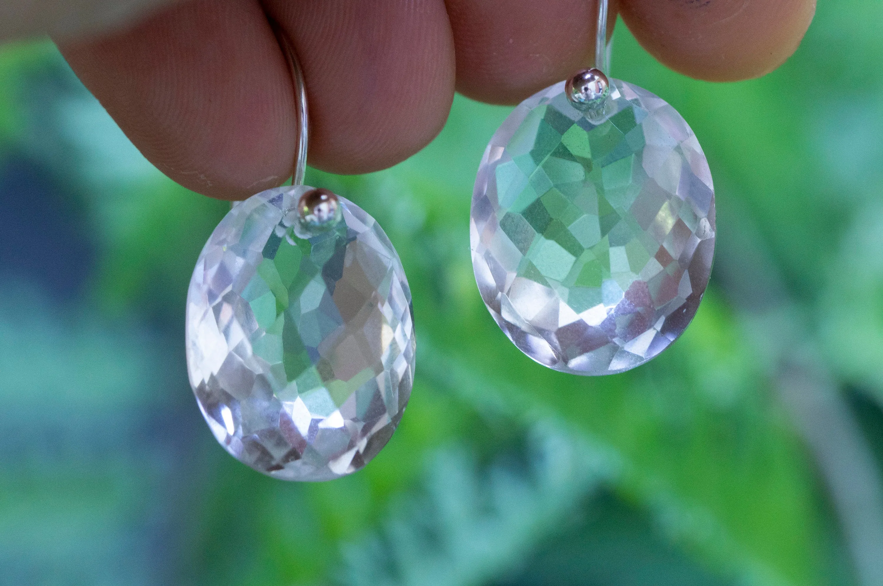 Minimalist quartz drop earrings