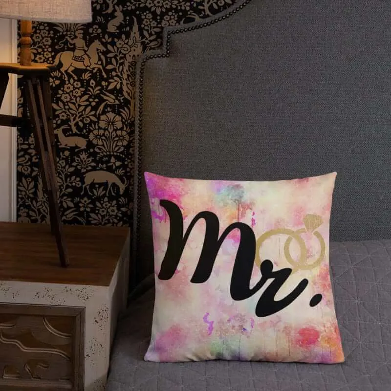 Mr. and Rings Husband Couple Pillow Cushion