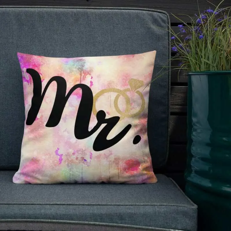 Mr. and Rings Husband Couple Pillow Cushion
