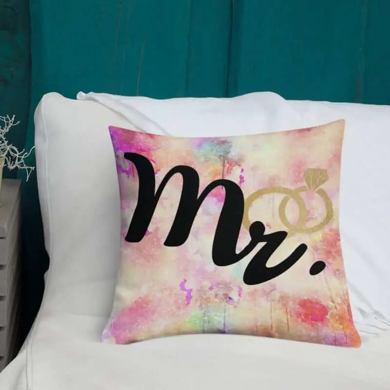Mr. and Rings Husband Couple Pillow Cushion