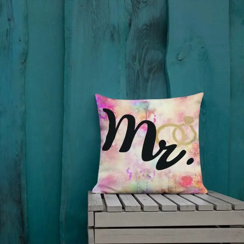 Mr. and Rings Husband Couple Pillow Cushion
