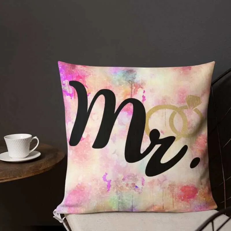 Mr. and Rings Husband Couple Pillow Cushion