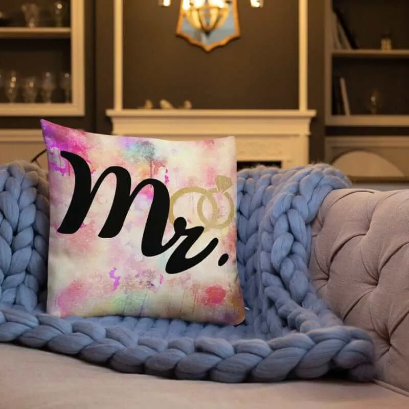 Mr. and Rings Husband Couple Pillow Cushion