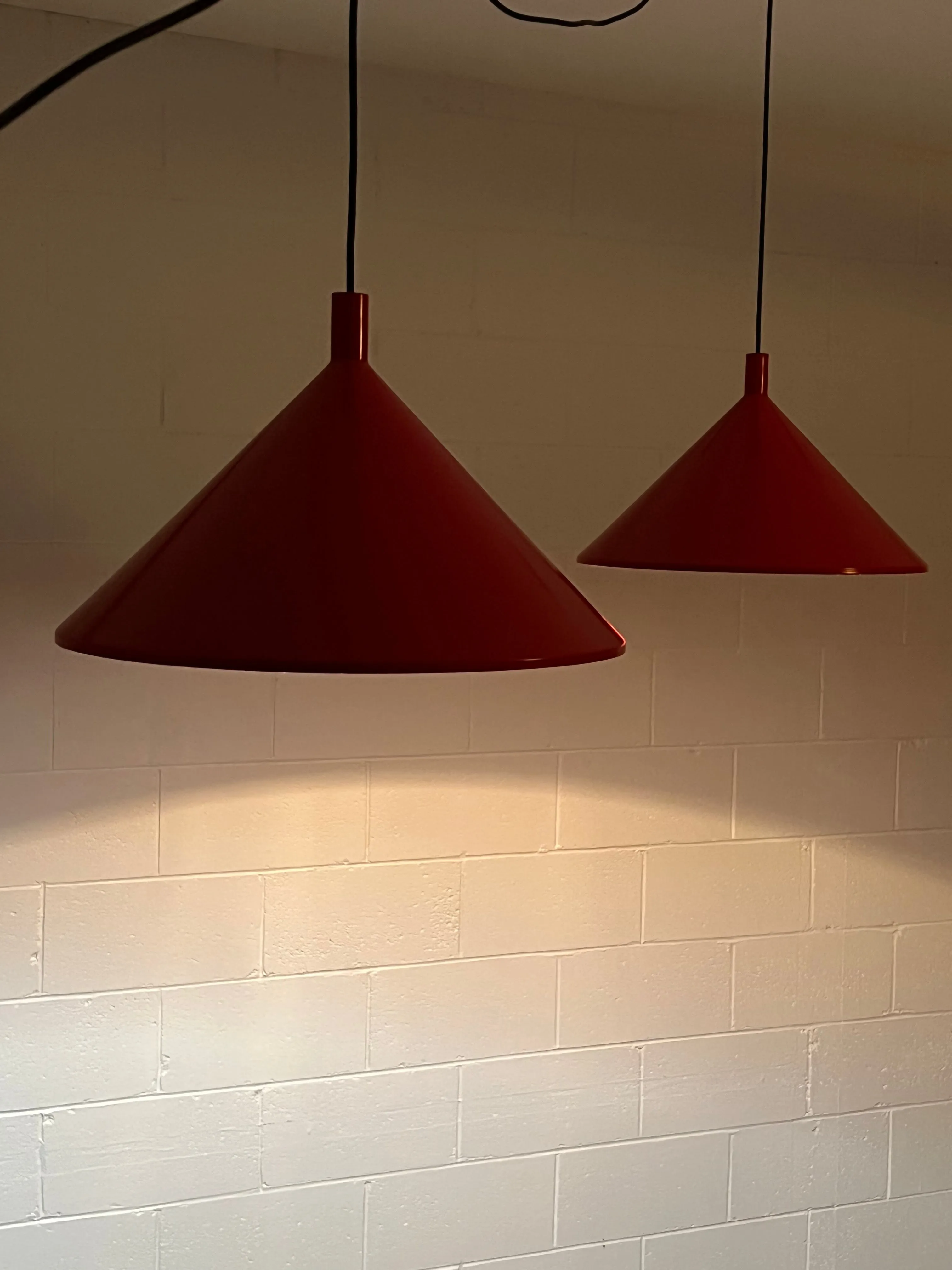 Pair of Red Pendant Lights by Elio Martinelli, 1980s