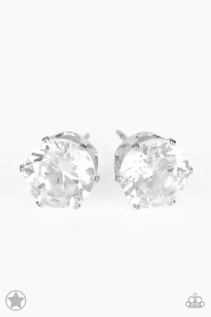 Paparazzi Just In TIMELESS White Blockbuster Post Earrings - P5PO-WTXX-076XX