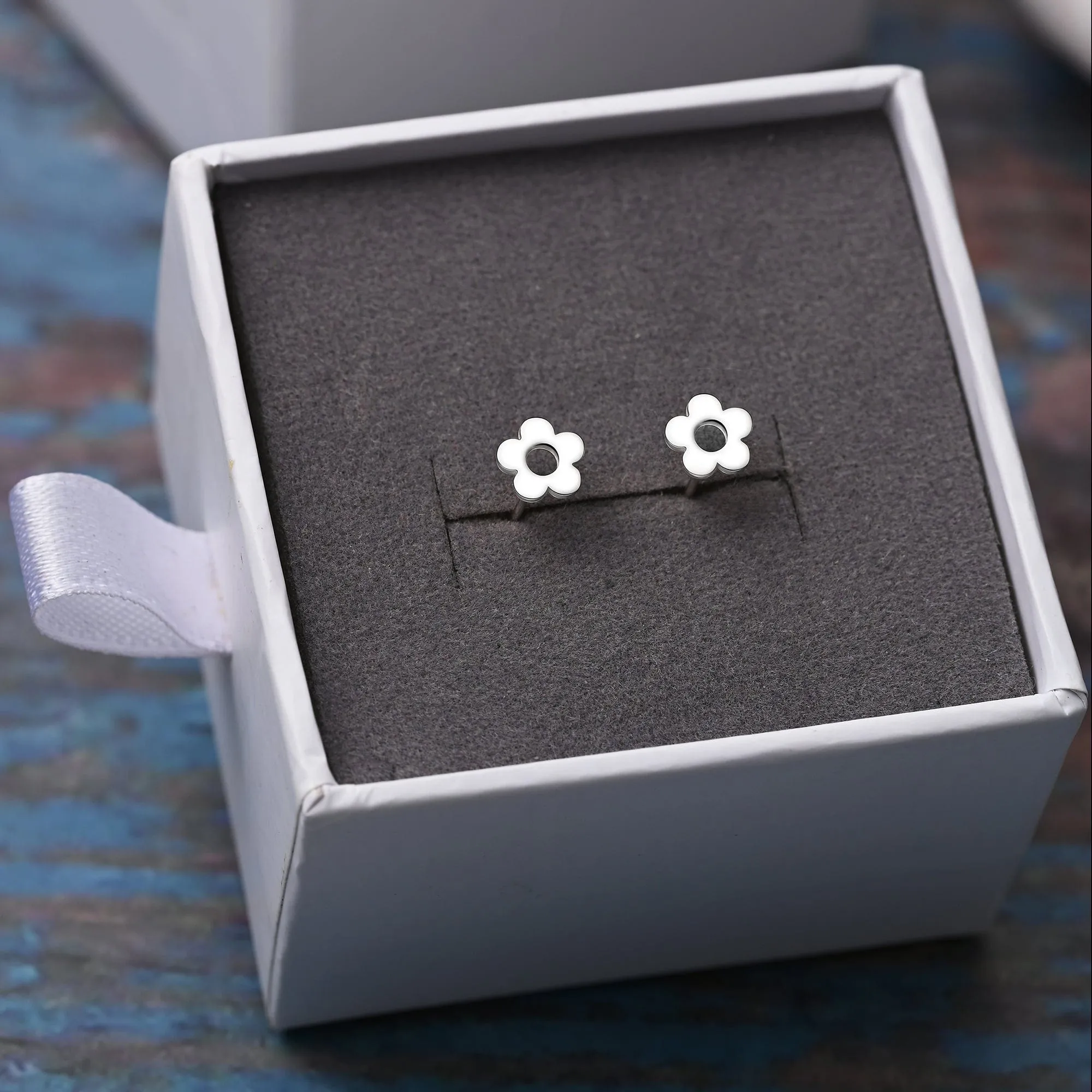 Petite Flower Stud Earrings Sterling Silver