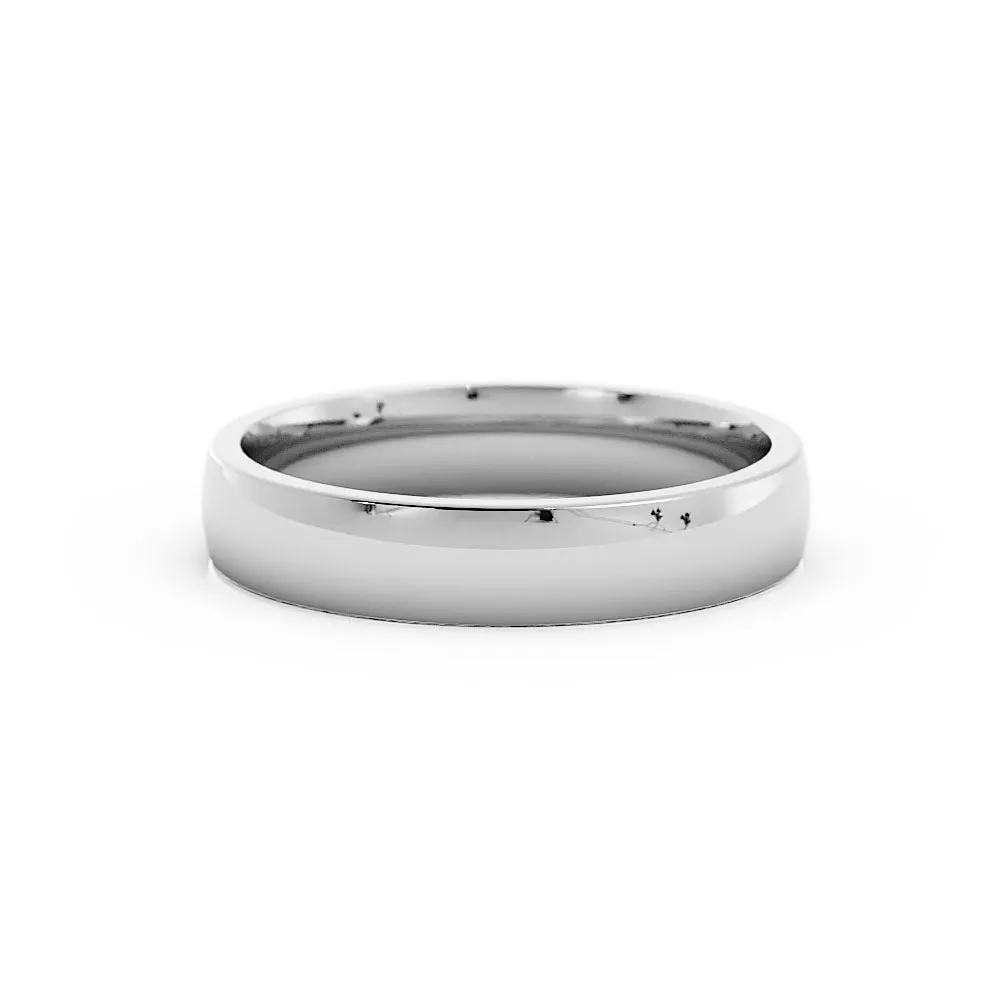 Platinum High Polish Heavy Domed 4mm Wedding Band