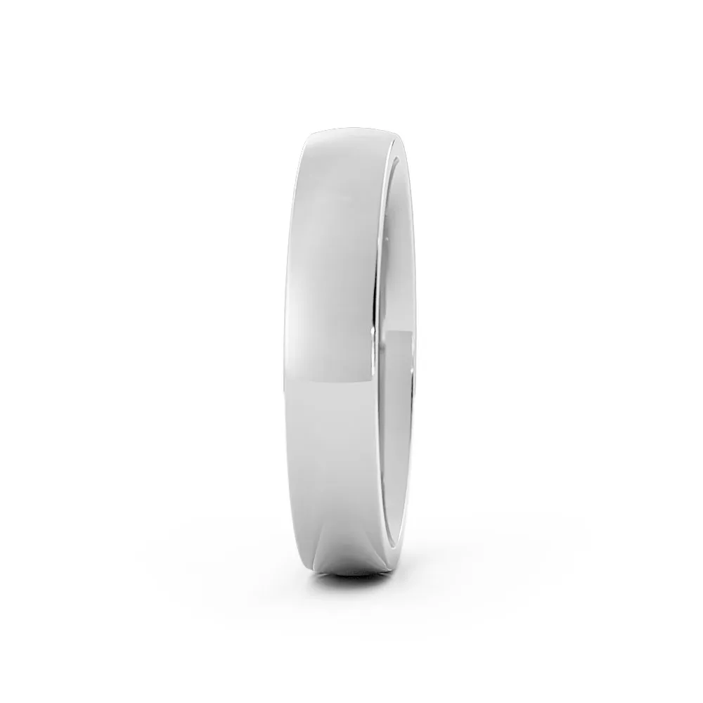 Platinum High Polish Heavy Domed 4mm Wedding Band
