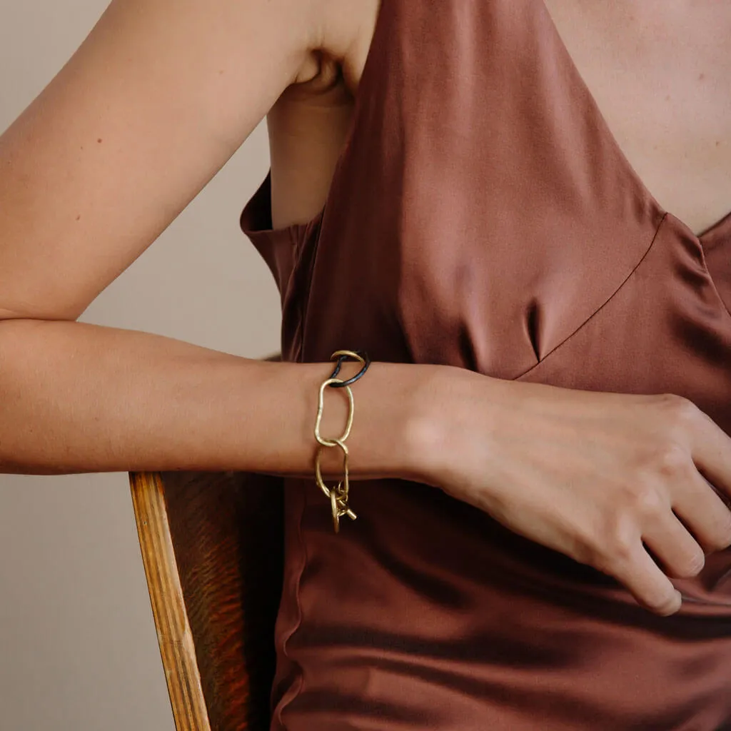 Pool Link Bracelet - Oxidized Brass