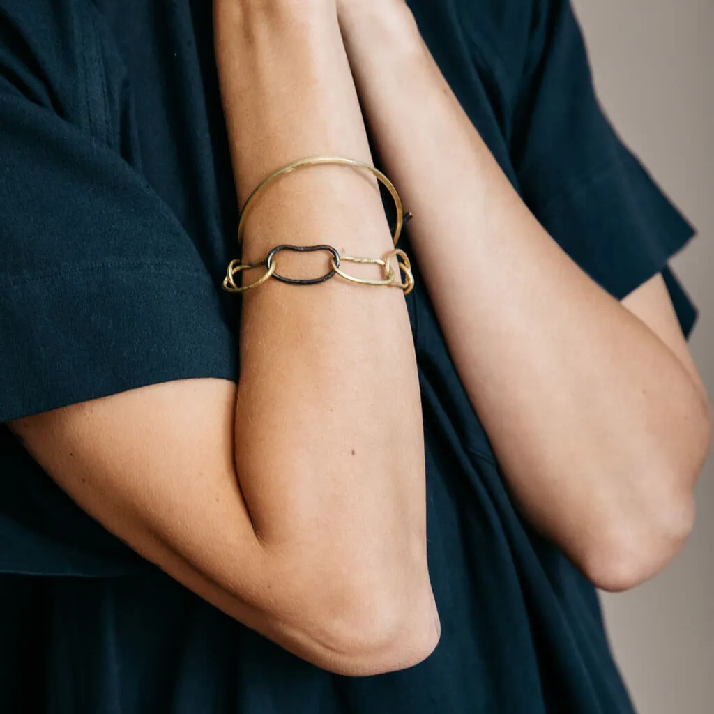 Pool Link Bracelet - Oxidized Brass