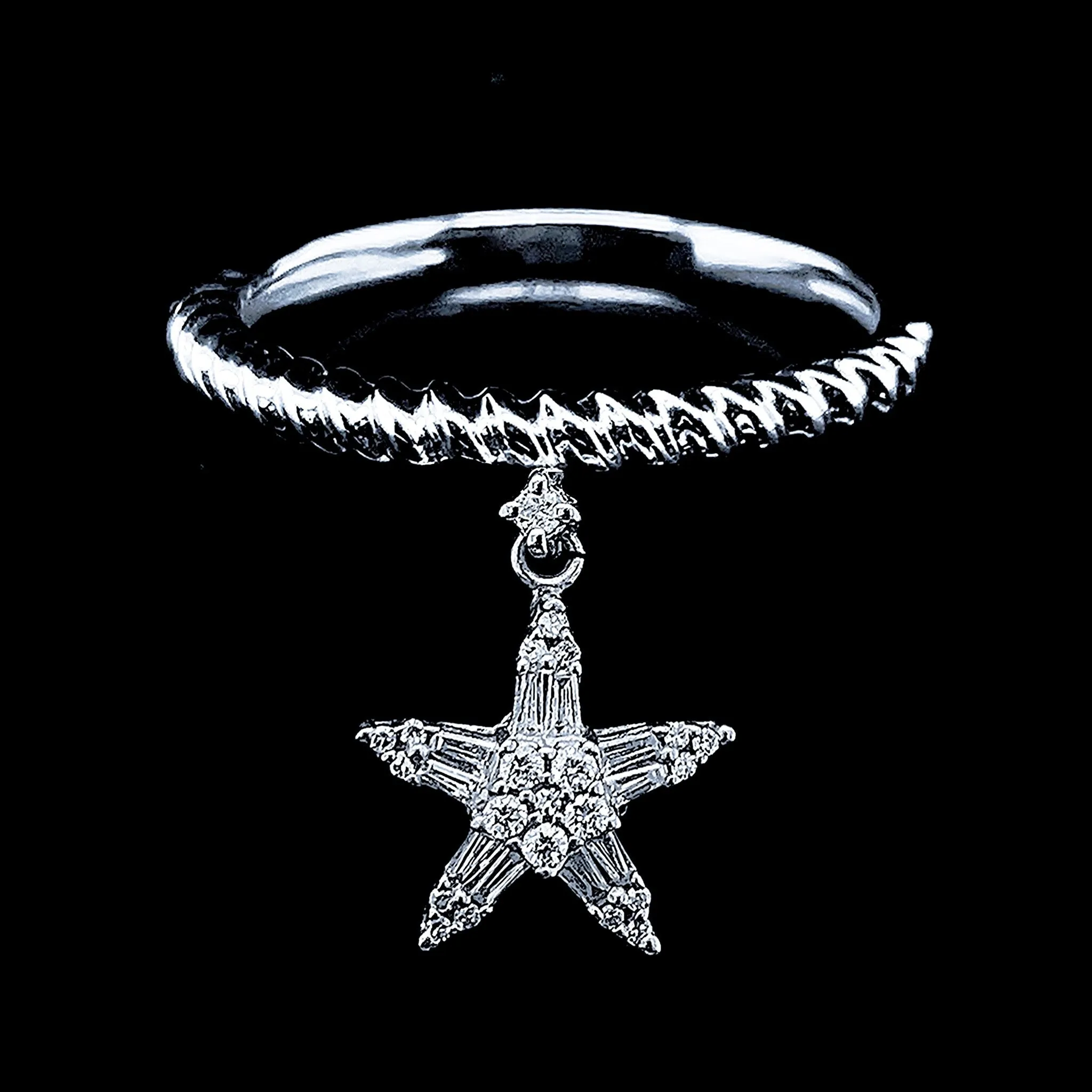 PREORDER | Dangling Star Deco Diamond Ring 14kt