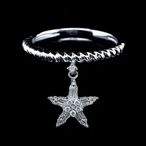 PREORDER | Dangling Star Deco Diamond Ring 14kt