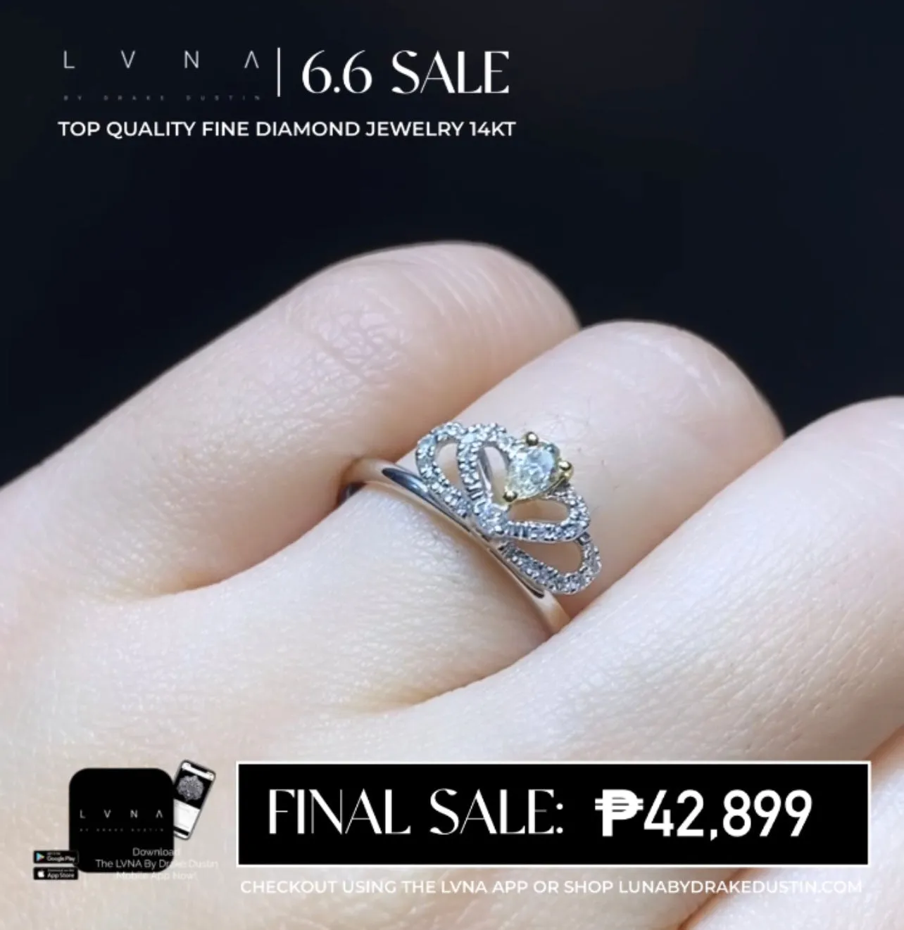 PREORDER | Yellow Crown Diamond Ring 14kt