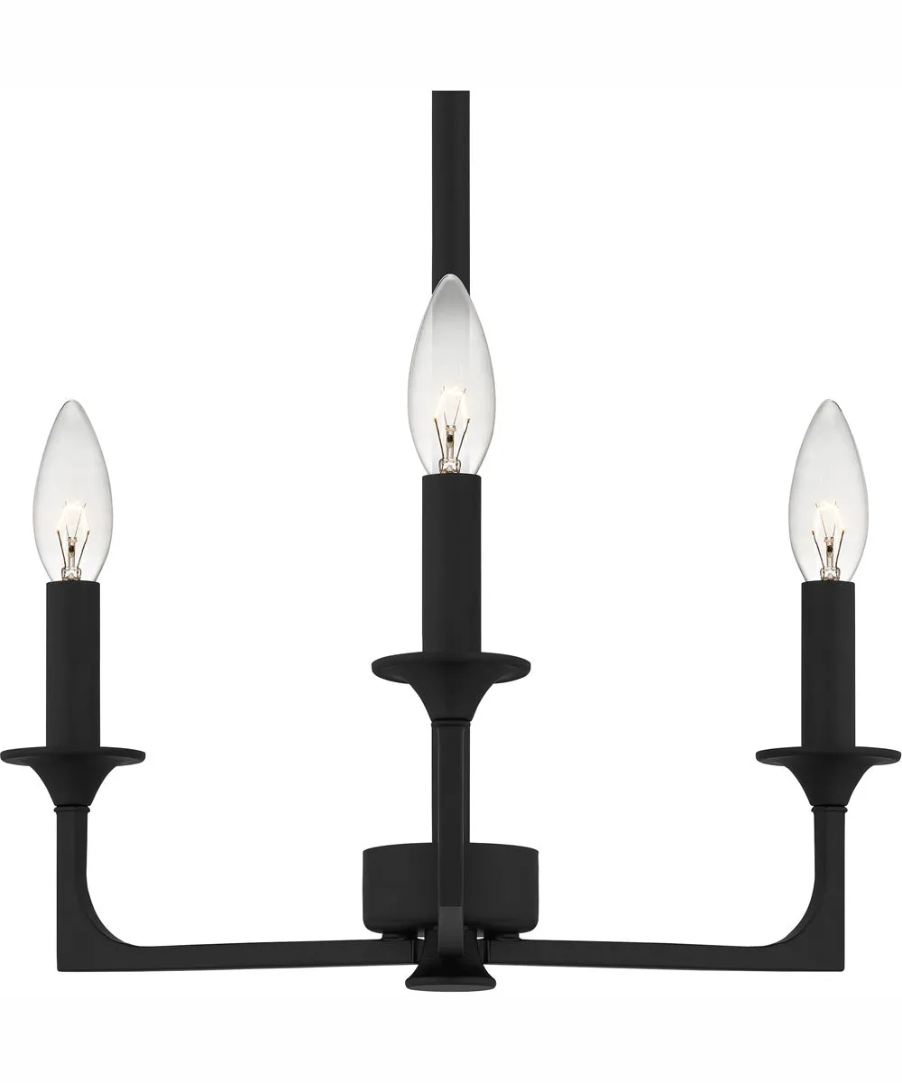 Prescott Medium 3-light Chandelier Matte Black
