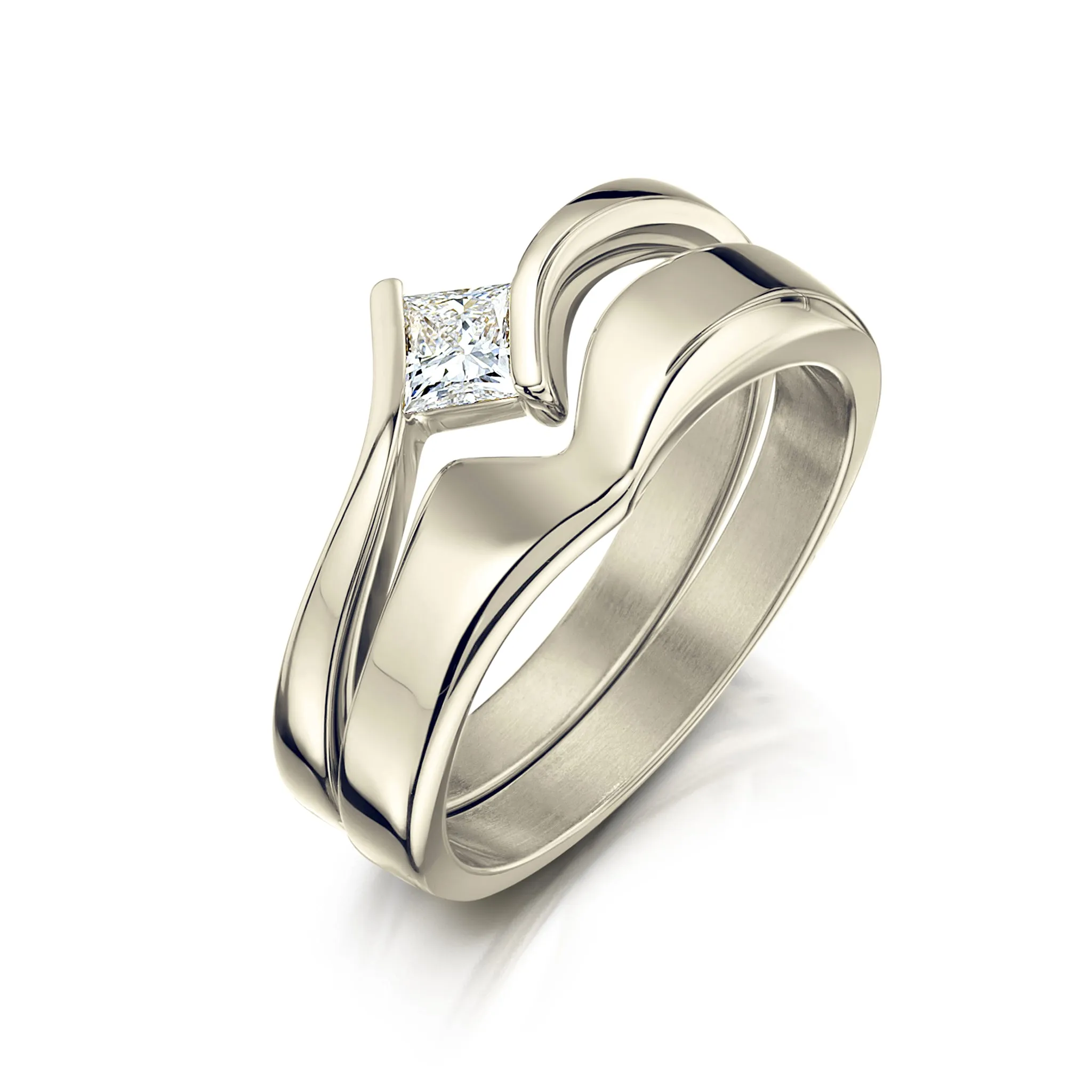 Princess Solitaire 0.25ct Diamond Ring Set in 18ct White Gold