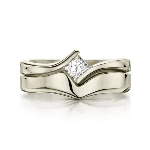 Princess Solitaire 0.25ct Diamond Ring Set in 18ct White Gold