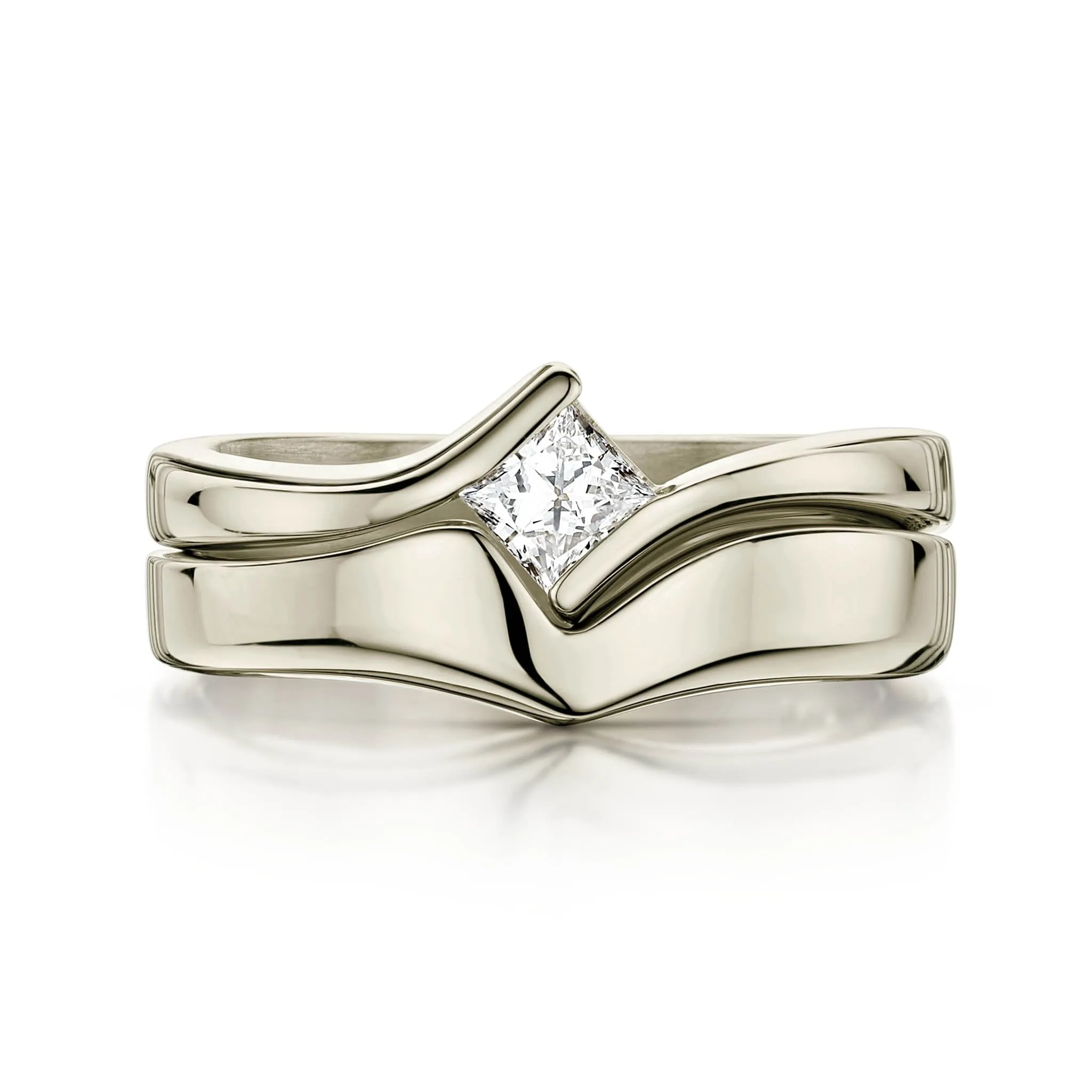Princess Solitaire 0.25ct Diamond Ring Set in 18ct White Gold