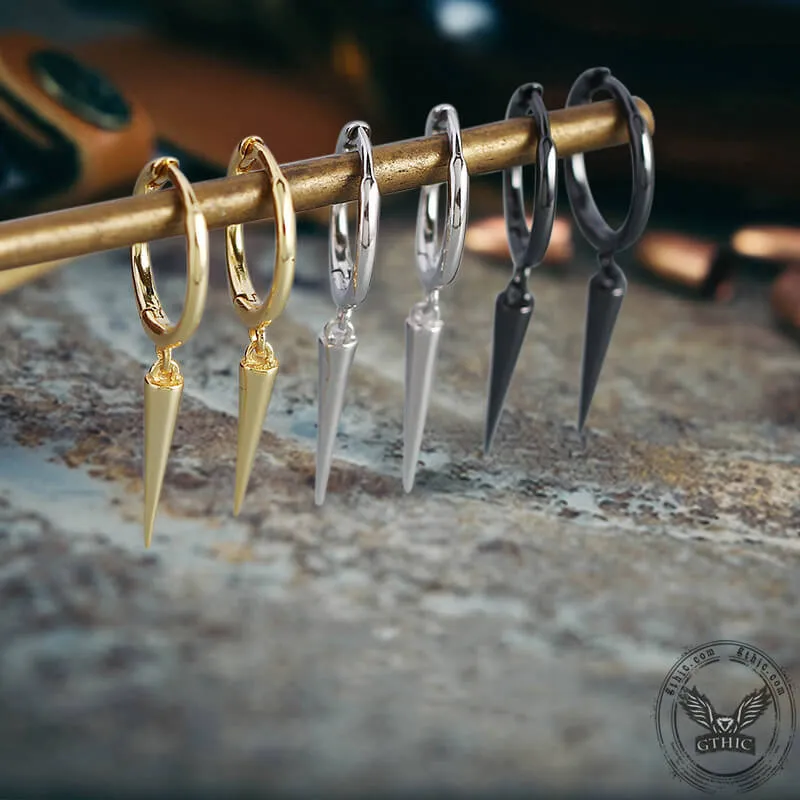 Rivet Sterling Silver Punk Earrings