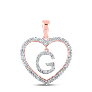Romantic Rose Gold Diamond Initial Pendant - Personalized Love Letter Necklace