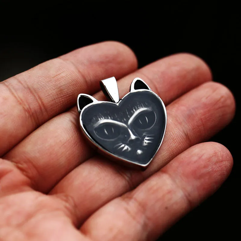 Shadow Feline - Gothic Stainless Steel Pendant by The Nevermore