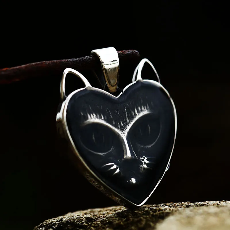 Shadow Feline - Gothic Stainless Steel Pendant by The Nevermore