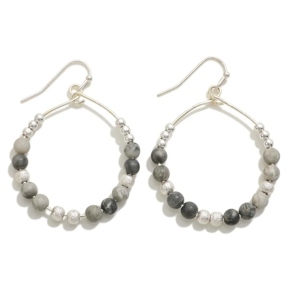Silver bead earrings