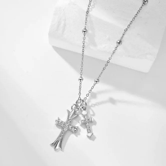Silver Cross Necklace ERLN022