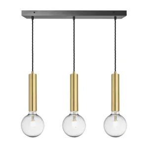 Sleek Cylinder 3 Wire Cluster Lights - Brass