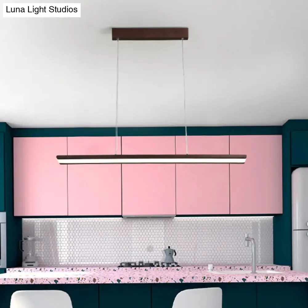 Sleek Metallic LED Office Ceiling Lamp in Coffee with Adjustable Down Lighting and Warm/White/Natural Light