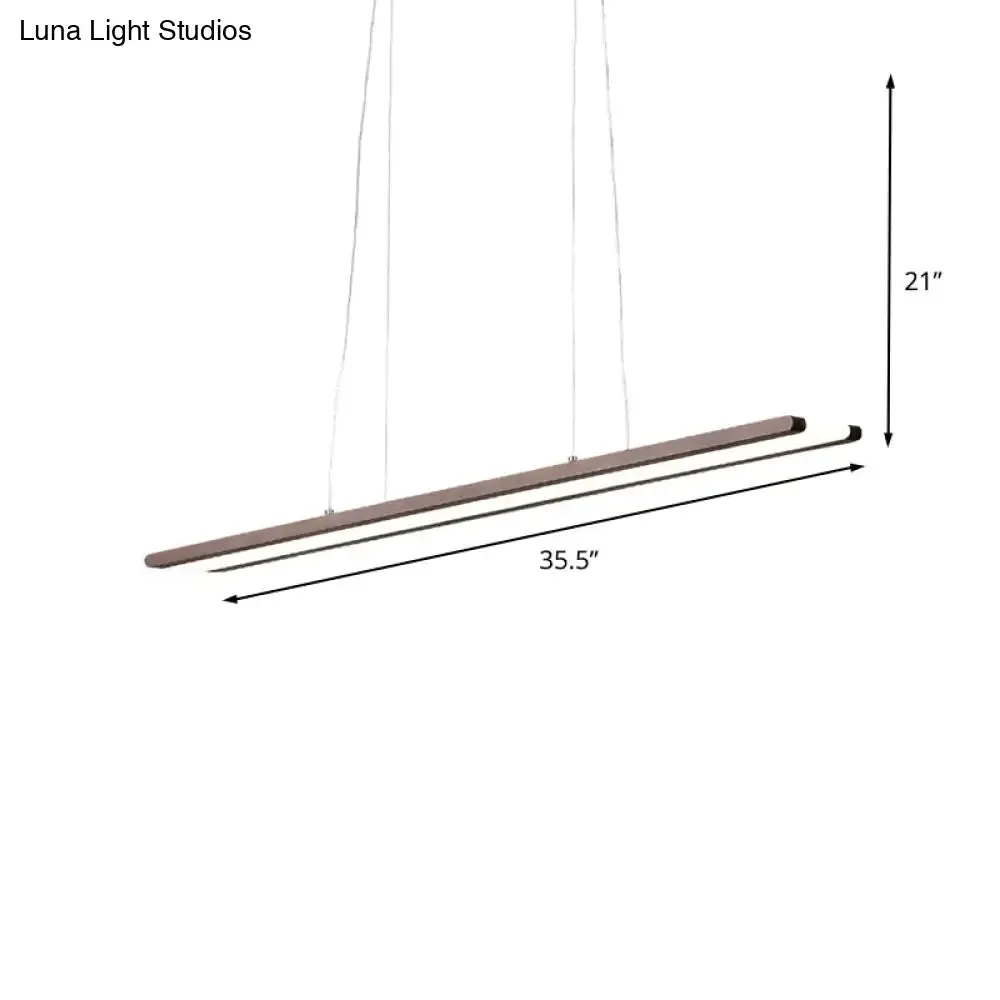 Sleek Metallic LED Office Ceiling Lamp in Coffee with Adjustable Down Lighting and Warm/White/Natural Light