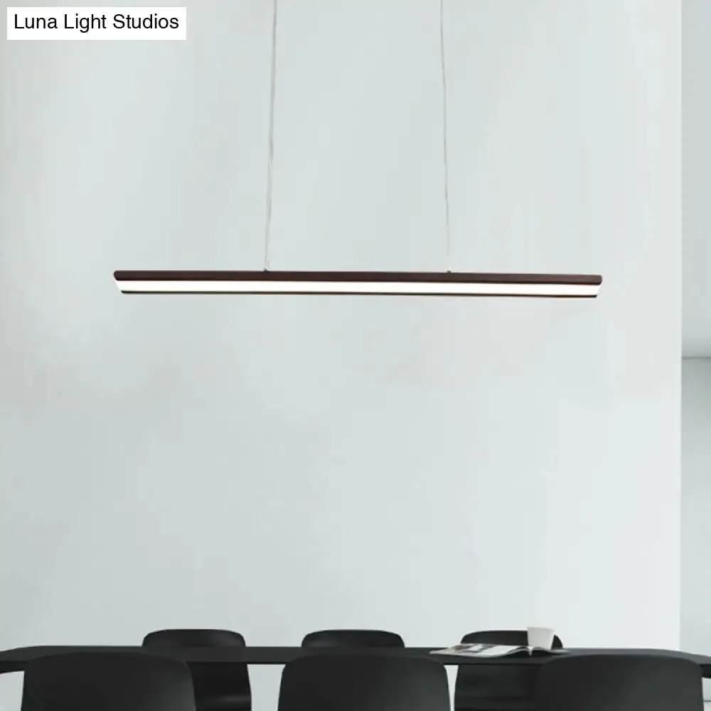 Sleek Metallic LED Office Ceiling Lamp in Coffee with Adjustable Down Lighting and Warm/White/Natural Light