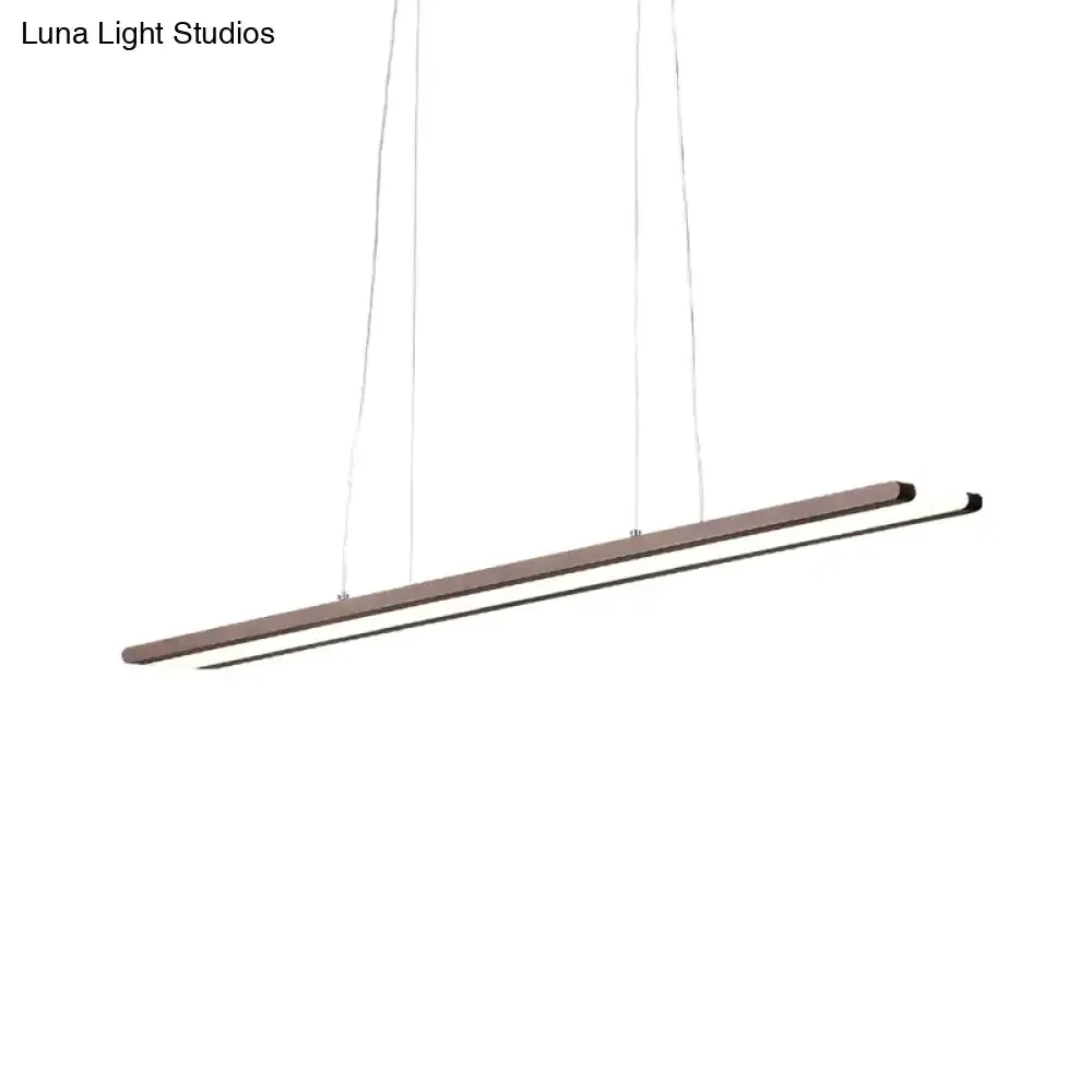 Sleek Metallic LED Office Ceiling Lamp in Coffee with Adjustable Down Lighting and Warm/White/Natural Light