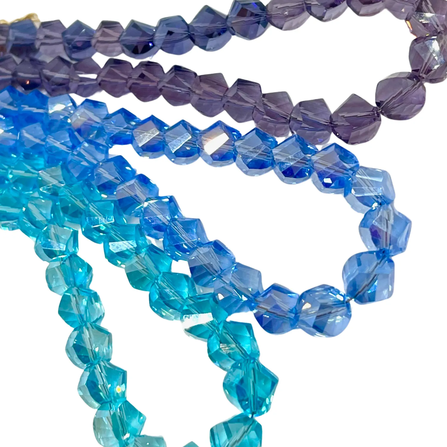 Slice Crystal Necklace - Aqua