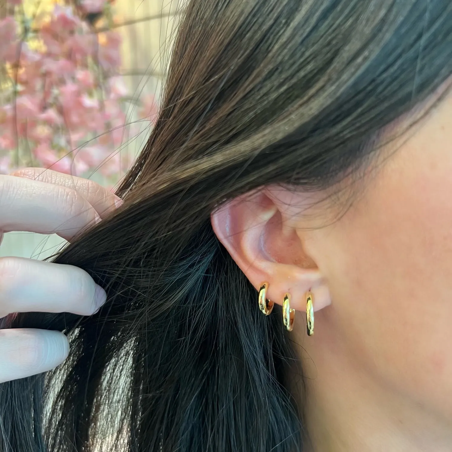 SMOOTH HOOPS TRIO EARRINGS  | Double 18K Gold Plated
