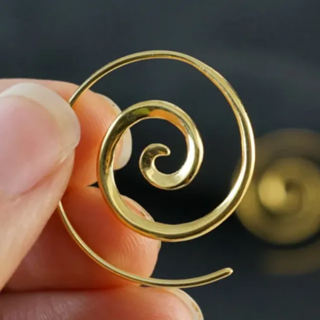 Spiral Earrings - Solid Sterling Silver - Small 1.25" Hoop (036S)