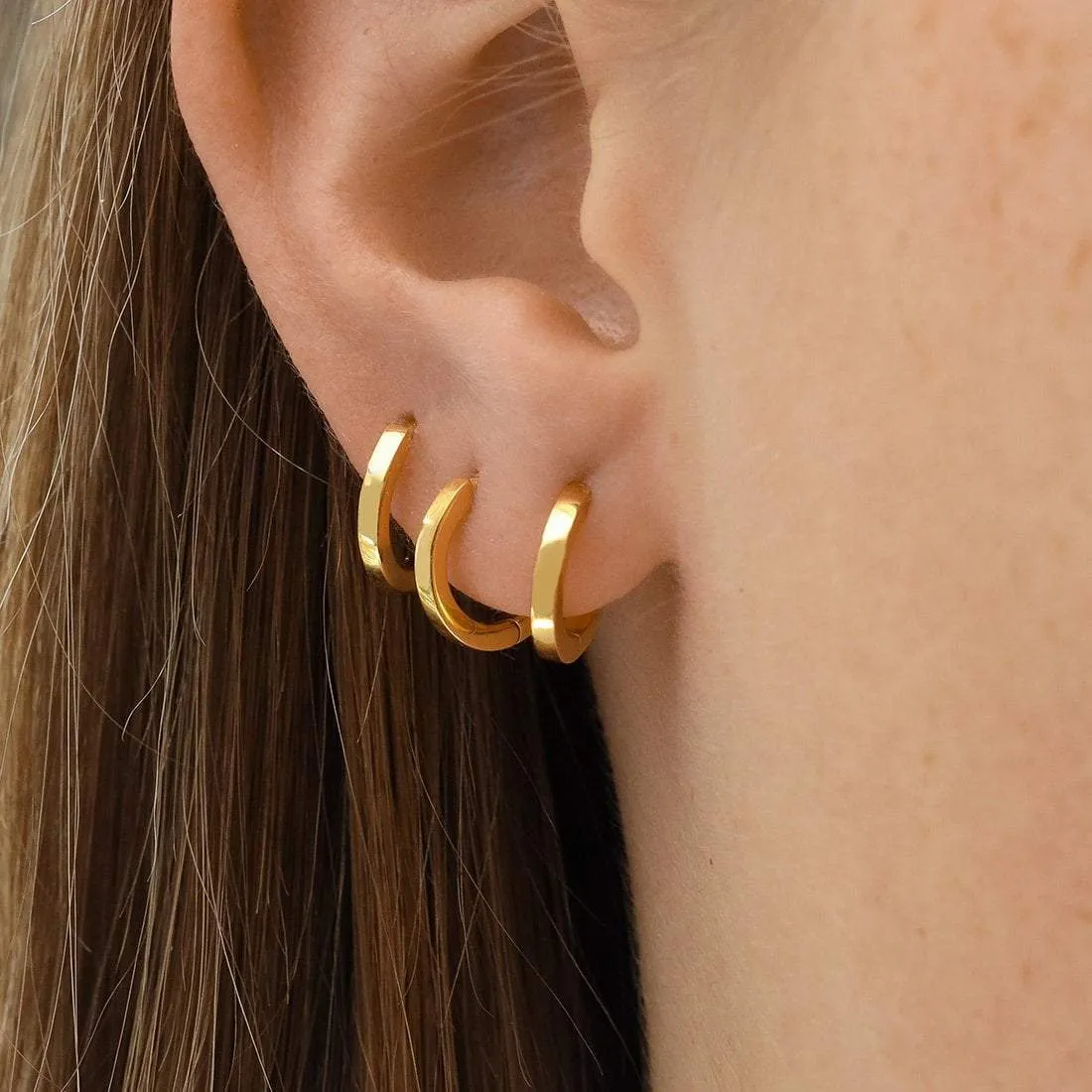 Square Huggie Gold
