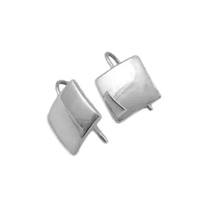Square Sterling Silver Drop Earrings