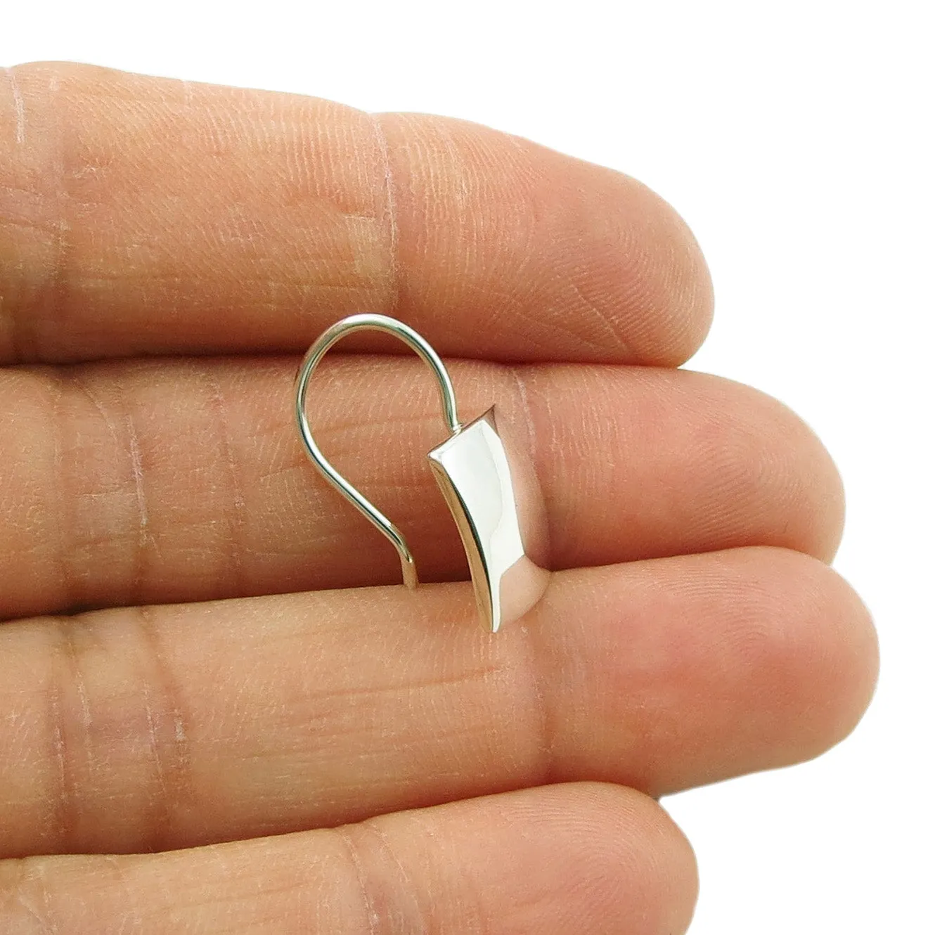 Square Sterling Silver Drop Earrings