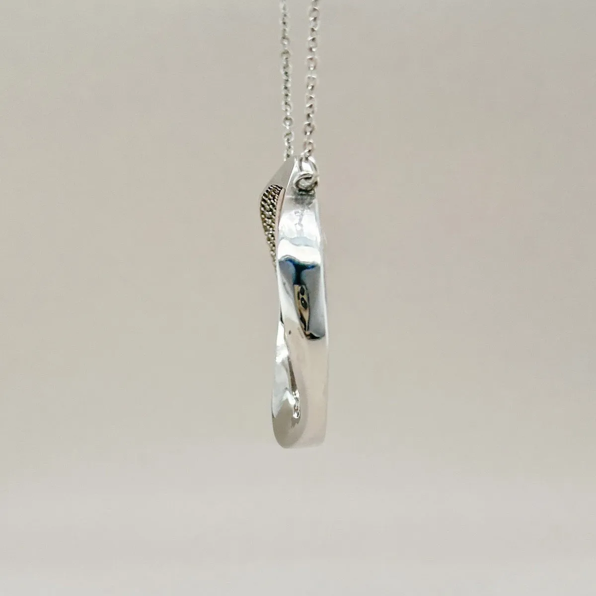 SS CZ Large Fancy Circle Pendant
